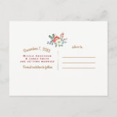 Vette Funky Bloemen Donker Chic Wedding Save the D Aankondigingskaart (Achterkant)