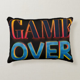 Vette “GAME OVER” tekst in het rood Accent Kussen