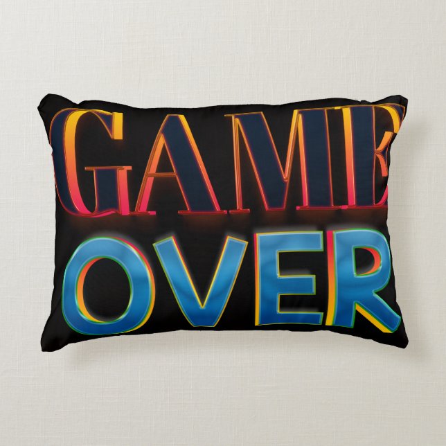 Vette “GAME OVER” tekst in het rood Accent Kussen (Voorkant)