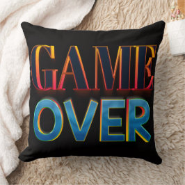 Vette “GAME OVER” tekst in het rood Kussen