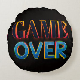 Vette “GAME OVER” tekst in het rood Rond Kussen