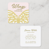 Vette gele goudvlinder roze moderne schoonheid vierkante visitekaartje (Voorkant / Achterkant)