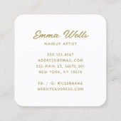 Vette gele goudvlinder roze moderne schoonheid vierkante visitekaartje (Achterkant)