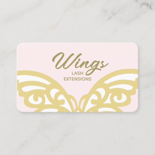 Vette gele goudvlinder roze moderne schoonheid visitekaartje (Voorkant)