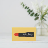 Vette gele moderne artistieke lipstick schoonheid visitekaartje (Staand voorkant)