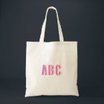 Vette gestapelde roze 3-letter monogram tote bag<br><div class="desc">Helder roze en felroze vette lettertype stijl dubbellaagse monogram.
Een roze monogram met een felroze schaduw.
U kunt de lettergrootte verhogen indien gewenst.</div>