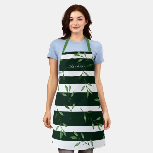 Vette gestripte Waterverf laat persoonlijke inform Schort (Gedragen)