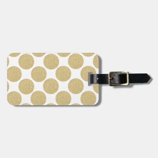 Vette Glitter Goud Stippen Bagagelabel (Voorkant horizontaal)