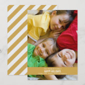 Vette Gold Holiday-kaart Feestdagenkaart (Voorkant / Achterkant)