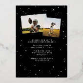 Vette gouden naam afstuderen sportief foto-afstude folie uitnodiging (Achterkant)