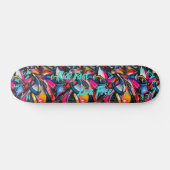 Vette Graffiti & Blauwgroen 'Live Fast Ride Free' Persoonlijk Skateboard (Horizontaal)