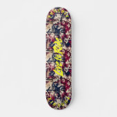 Vette graffiti met geel 'Live to Ride' Motto Persoonlijk Skateboard (Voorkant)