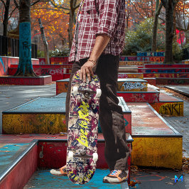 Vette graffiti met geel 'Live to Ride' Motto Persoonlijk Skateboard