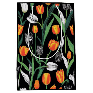 Vette grafische artistieke tulpen medium cadeauzakje