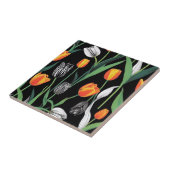 Vette grafische artistieke tulpen tegeltje (Zijkant)