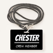 vette, grafische kaart - bemanningslid, vrijwillig badge (Voorkant met draagriem)