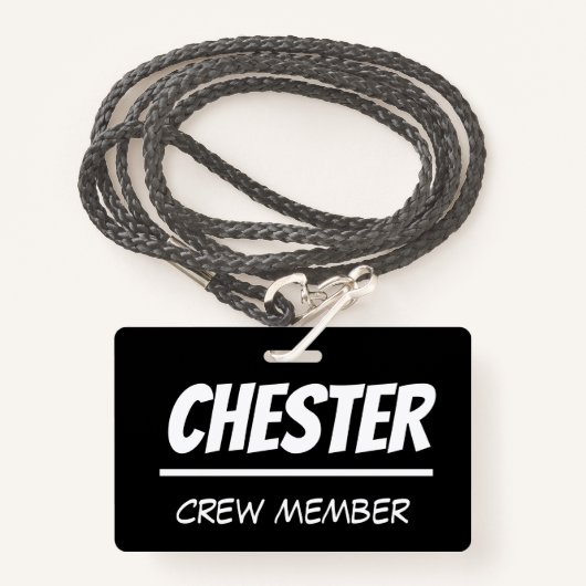 vette, grafische kaart - bemanningslid, vrijwillig badge (Voorkant met draagriem)