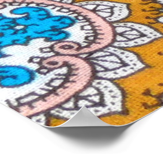 Vette, grijze, islamitische, psychedelische, kleur poster (Hoek)