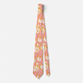 Vette groovy sleepbloemen - geel en roze stropdas (Voorkant)