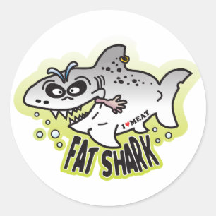 vette haai ronde sticker