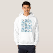 Vette hand geschilderd bloemig hoodie (Voorkant volledig)