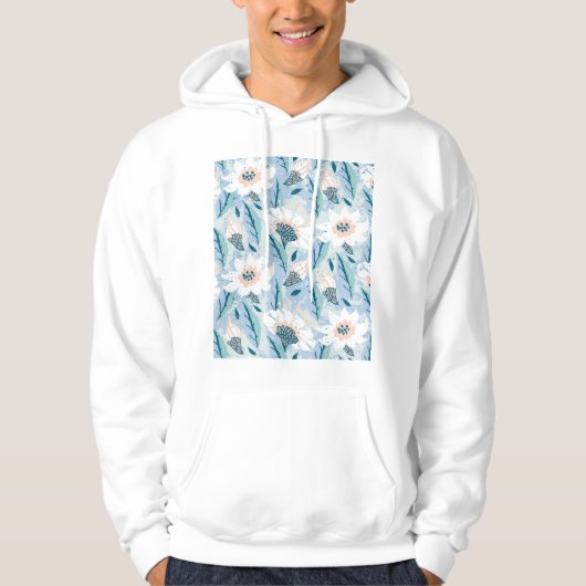 Vette hand geschilderd bloemig hoodie (Voorkant)