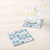 Vette hand geschilderd bloemig  kartonnen onderzetters (Insitu)