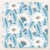 Vette hand geschilderd bloemig  kartonnen onderzetters (Voorkant)