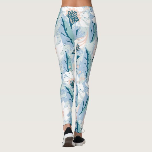 Vette hand geschilderd bloemig leggings (Achterkant)