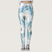 Vette hand geschilderd bloemig leggings (Voorkant)