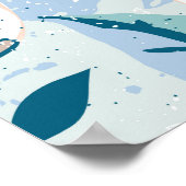 Vette hand geschilderd bloemig  poster (Hoek)