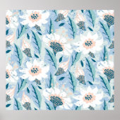 Vette hand geschilderd bloemig  poster (Voorkant)