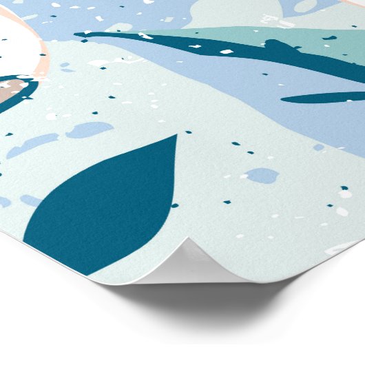 Vette hand geschilderd bloemig  poster (Hoek)