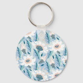 Vette hand geschilderd bloemig  sleutelhanger (Voorkant)