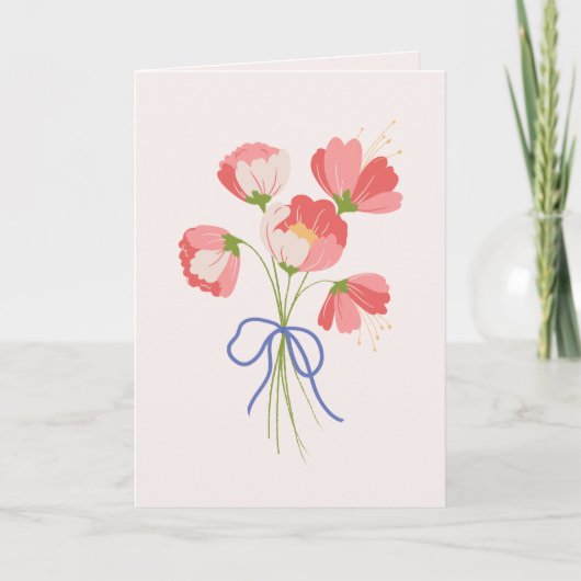 Vette heldere bundel bloemen van je Kaart (Voorkant)