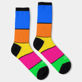 VETTE HELDERE KLEURRIJKE GESTREEPTE MONOGRAM INITI SOKKEN (Rechts)