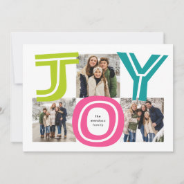 Vette heldere kleurrijke vreugde drie foto Kerstmi Feestdagenkaart