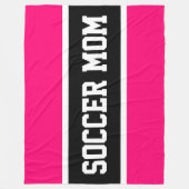 Vette heldere roze zwarte witte VOETBALMOEDER Stre Fleece Deken (Voorkant)