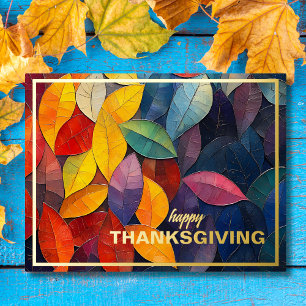 Vette herfst laat Thanksgiving achter Folie Feestdagen Briefkaart