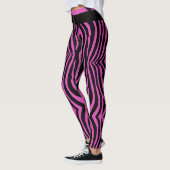 VETTE HETE ROZE & ZWARTE DIERENPRINT STREEPPATROON LEGGINGS (Links)