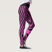 VETTE HETE ROZE & ZWARTE DIERENPRINT STREEPPATROON LEGGINGS (Rechts)