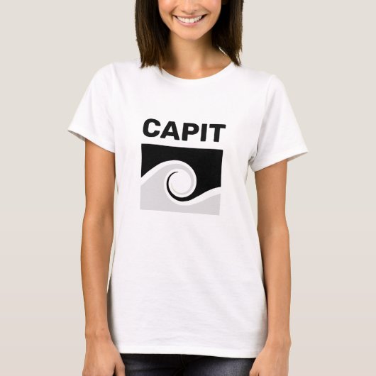 Vette hoofdtekst en abstracte golven t-shirt (Voorkant)