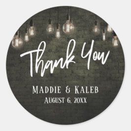 Vette industriële bakstenen w / Edison Lights Dank Ronde Sticker