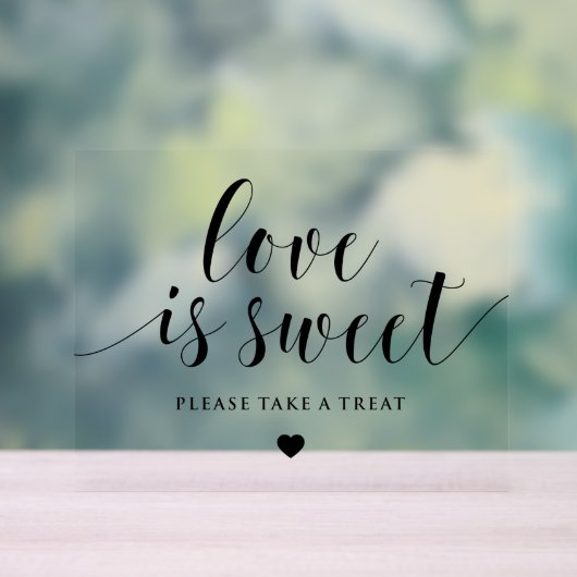 Vette kalligrafie Liefde is lief huwelijk Acryl Bord (Neutraal)