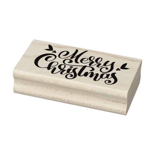 Vette kalligrafie Vrolijk kerstfeest Rubberstempel (Stempel)