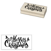 Vette kalligrafie Vrolijk kerstfeest Rubberstempel (Gestempeld)