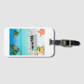 vette kat vakantie bagage label (Voorkant (horizontaal))