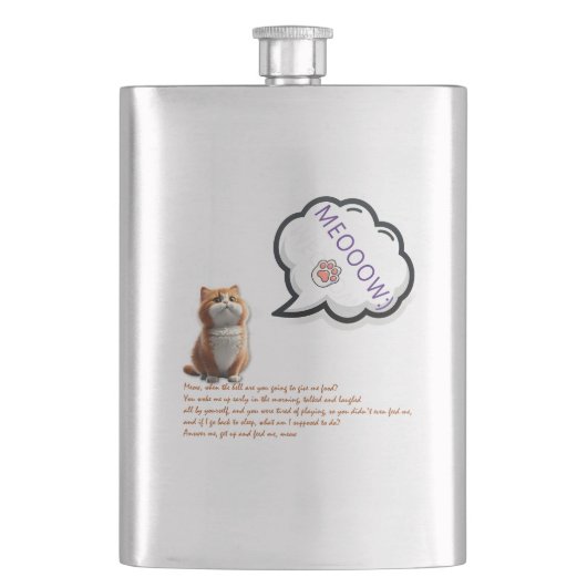 Vette kat zit ergens op een nette achtergrond illu flacon (Voorkant)