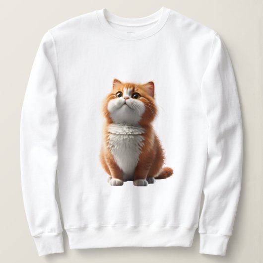 Vette kat zit ergens op een nette achtergrond trui (Design voorkant)