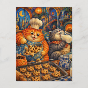 Vette Katten Bakken Koekjes Briefkaart